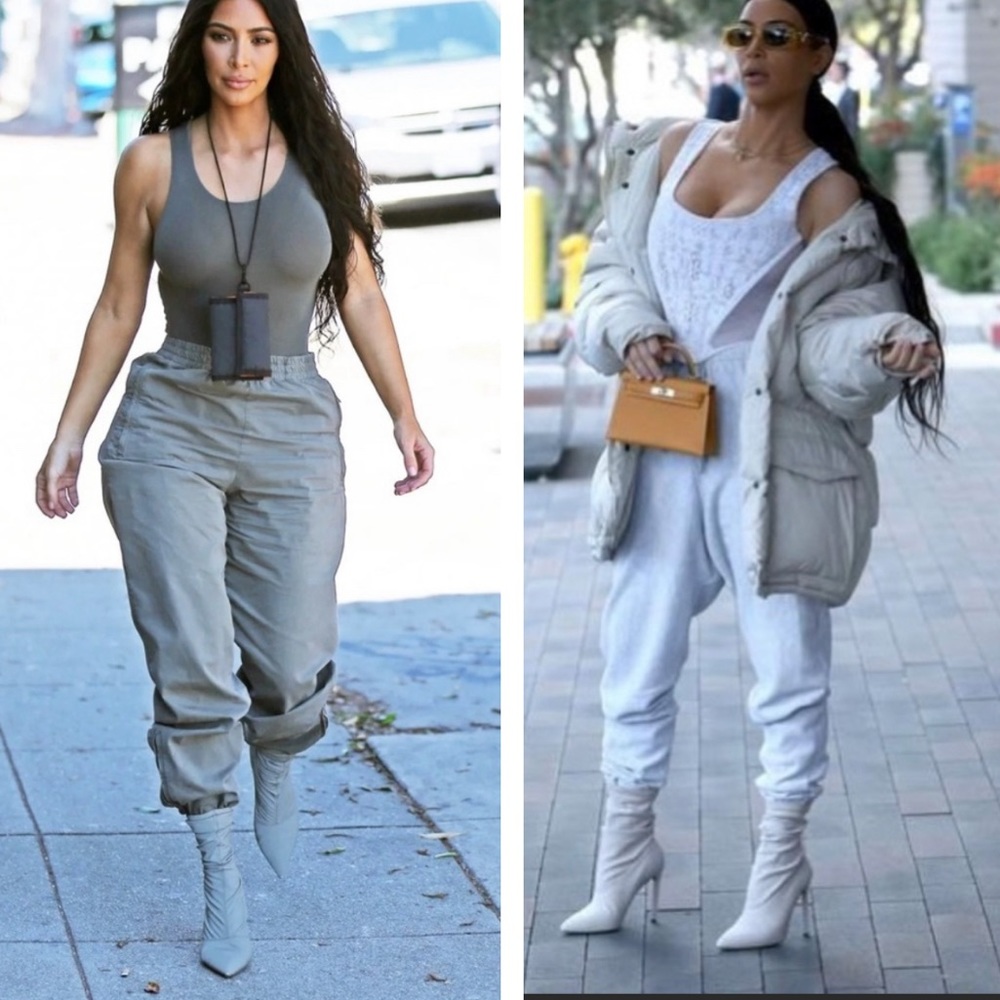 - Season 4 Yeezy denim sock boots size 36 light stretchy denim Kim kardash…